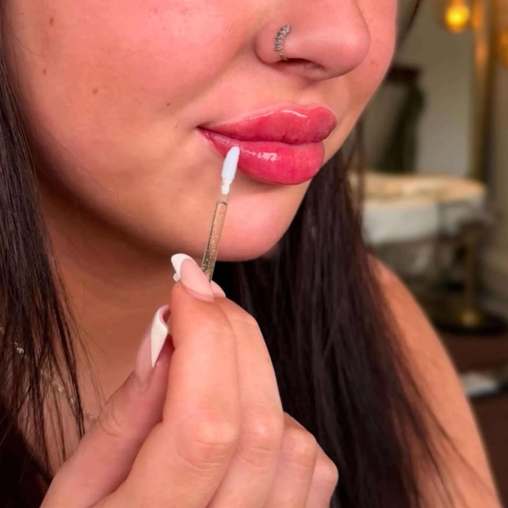 natural lip enhancements close-up