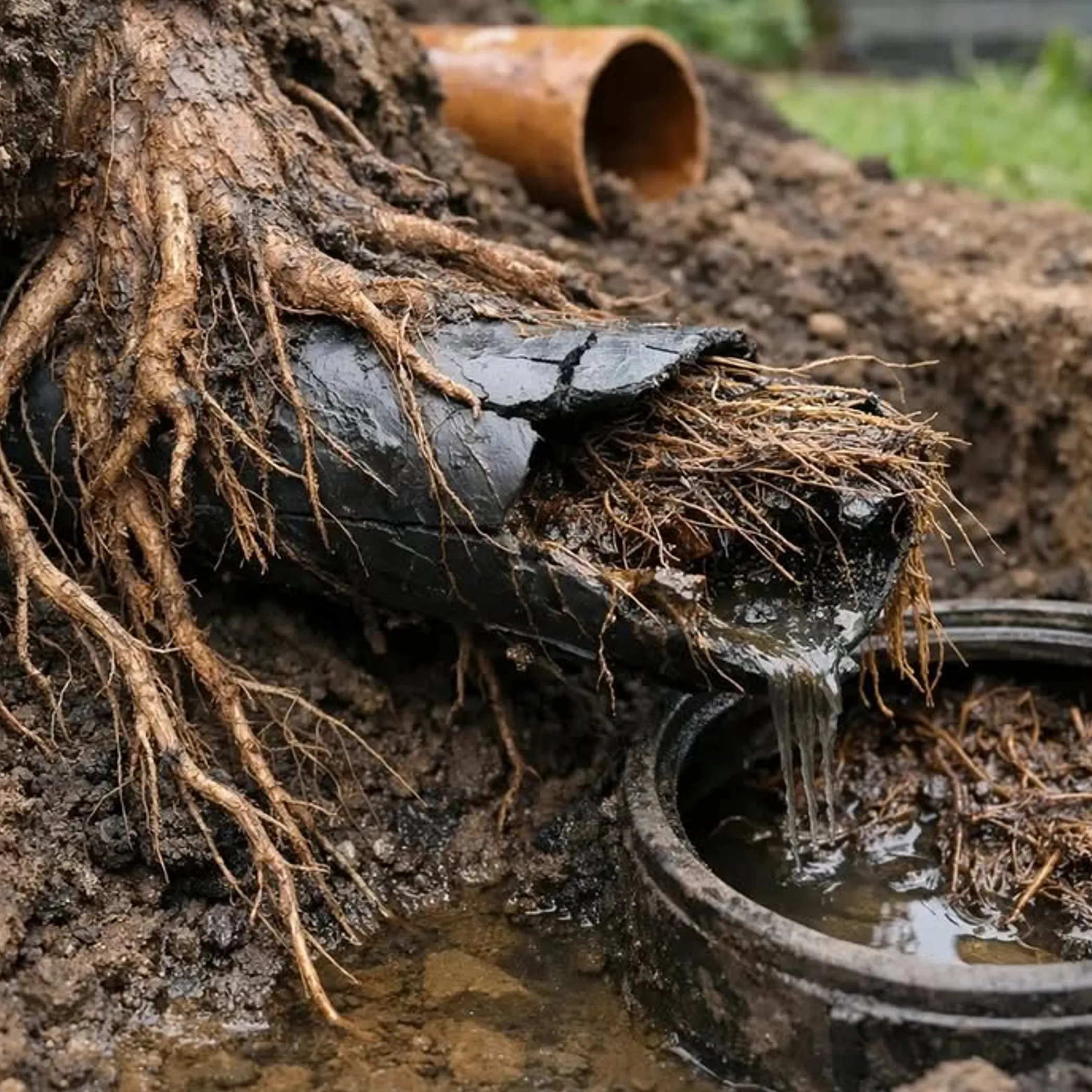 tree roots blocking a drain