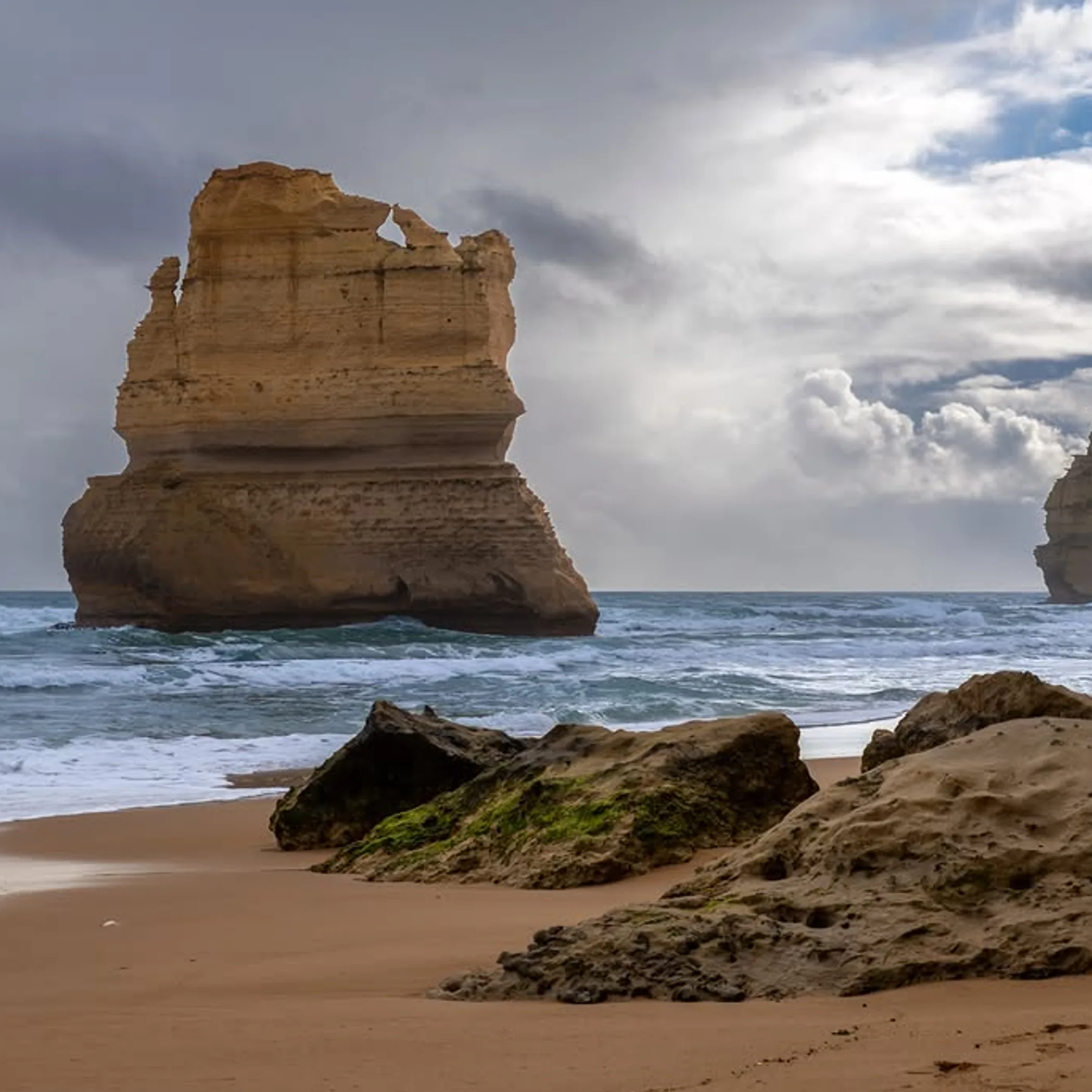 coastal road with winter clouds