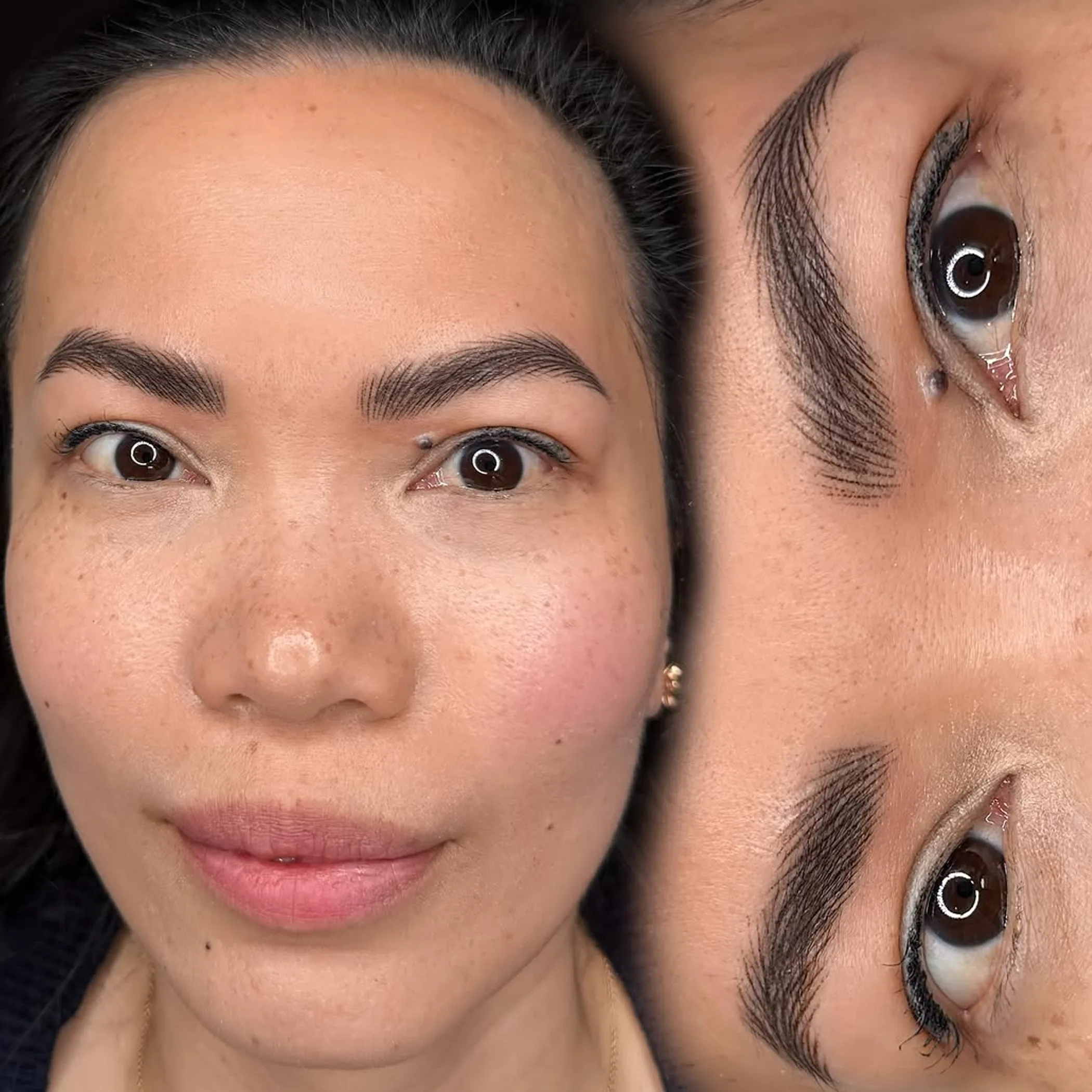 healed cosmetic eyebrow tattooing